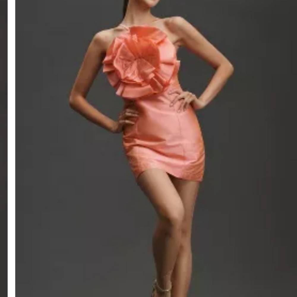 Atsu Anthropologie Oversized Rosette Mini Dress